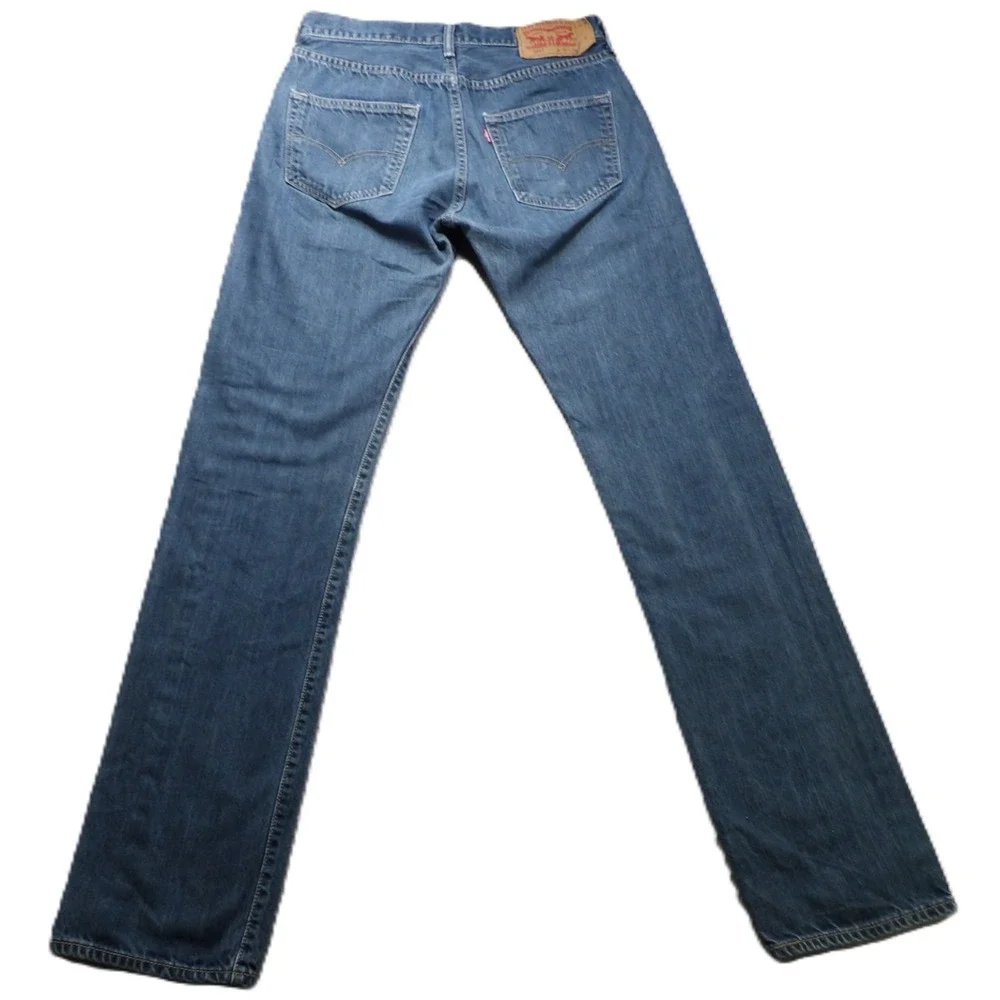 Levis 501 Original Jeans Men W30 L34 Light Wash Blue Denim Button Fly Straight